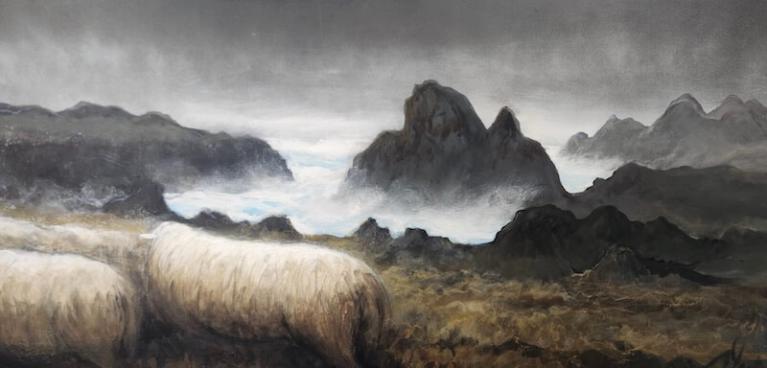 Mouton — Sept. 2025-005 · 100 × 50 cm · Claudie Prigent